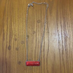 Red rectangle necklace